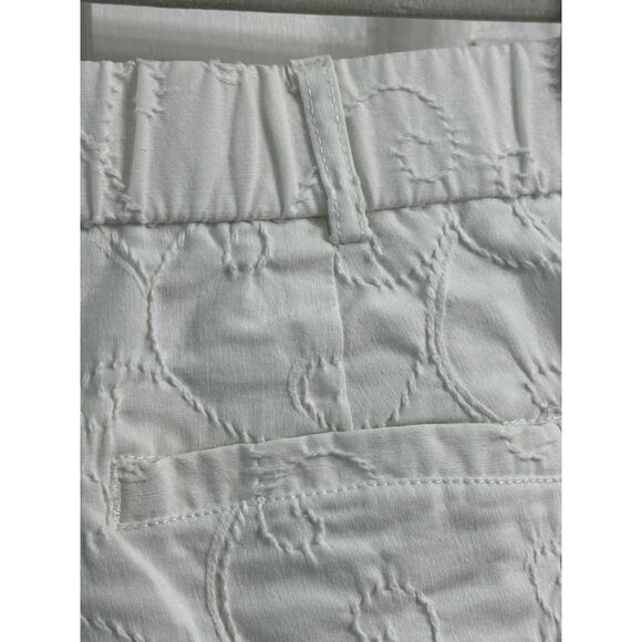 Kim Rogers White Embroidered Crop Pants Women's 6P Beach Summer Capris - Picture 5 of 5